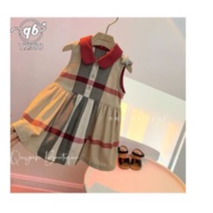 Váy đầm trẻ em Quỳnh Boutique Mẫu váy BBR cổ đỏ siêu xinh cho bé