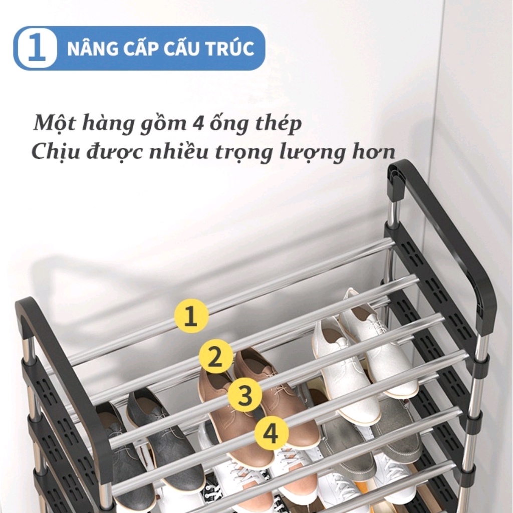 KỆ ĐỂ GIÀY DÉP ĐA NĂNG INOX 5 TẦNG MẪU MỚI 2021