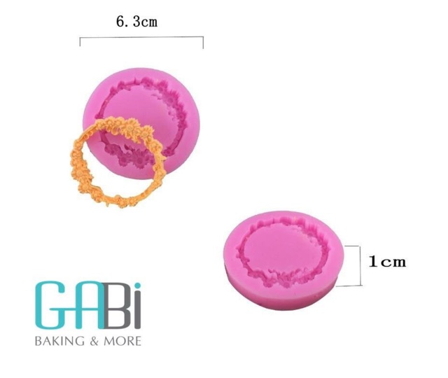 Khuôn fondant silicon vòng hoa nhỏ