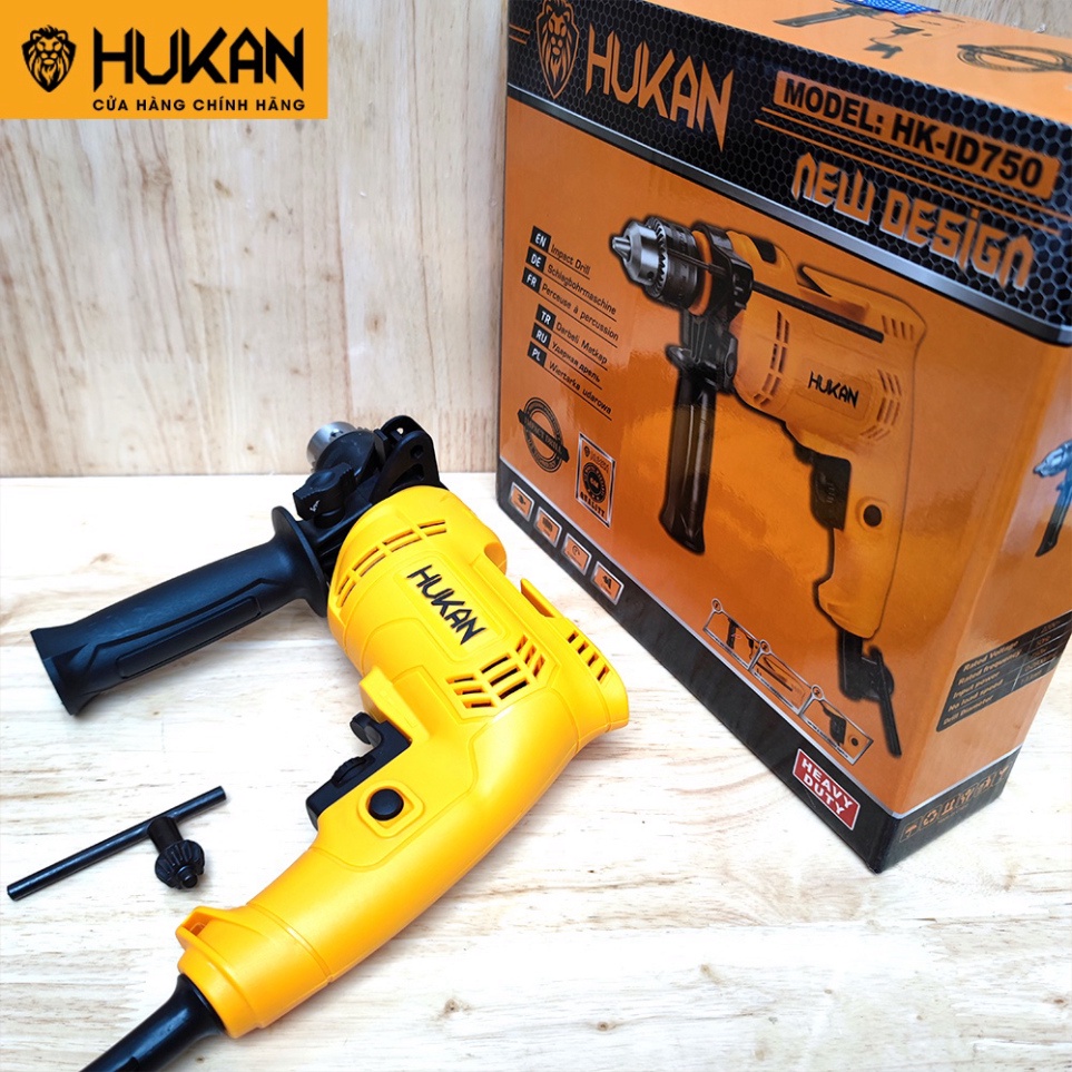 Máy khoan HUKAN 13mm HK-ID750 có chức năng khoan tường