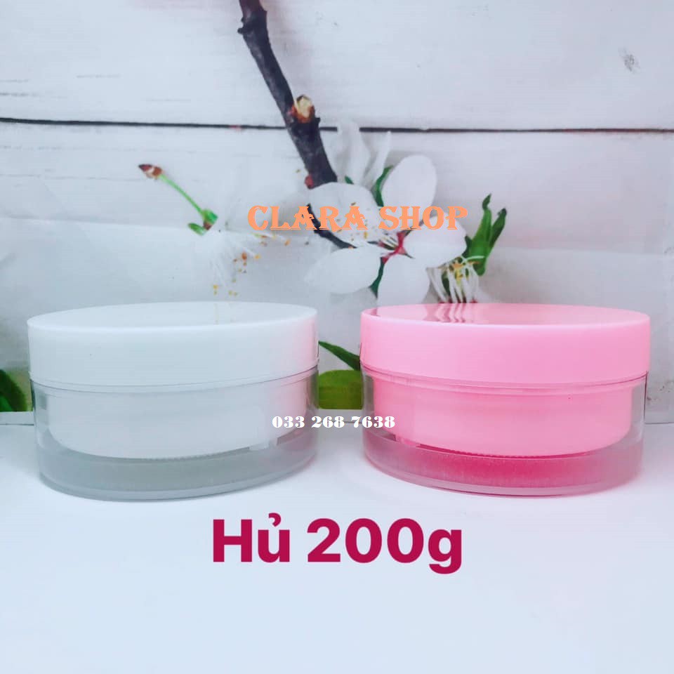 Hủ mỹ phẩm 2 lớp 200g (dẹp) - Hủ chiết mỹ phẩm