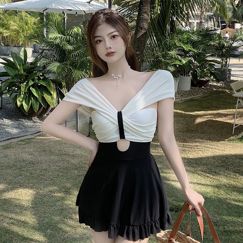 Đồ Bơi Một Mảnh Cổ Chữ V Thời Trang Xinh Xắn Cho Nữ