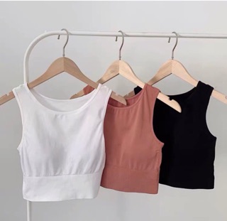 Áo bra 3 lỗ croptop ( có đệm mút bên trong)