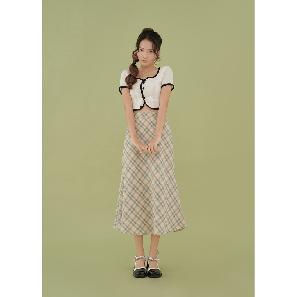 Chân váy xòe xéo dài qua gối Checker Skirt By Gum | BigBuy360 - bigbuy360.vn