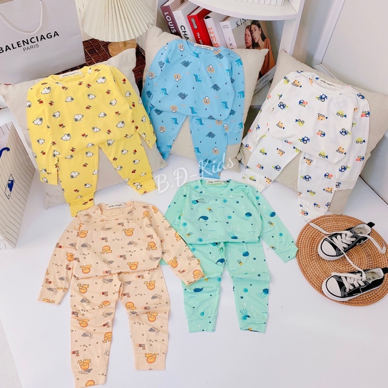 (Fullsize7-25kg)Bộ minky mom dài tay cho bé ❤️ freeship ❤️ bộ dài tay bé trai bé gái, minky mom thun lạnh, bộ ngủ cho bé