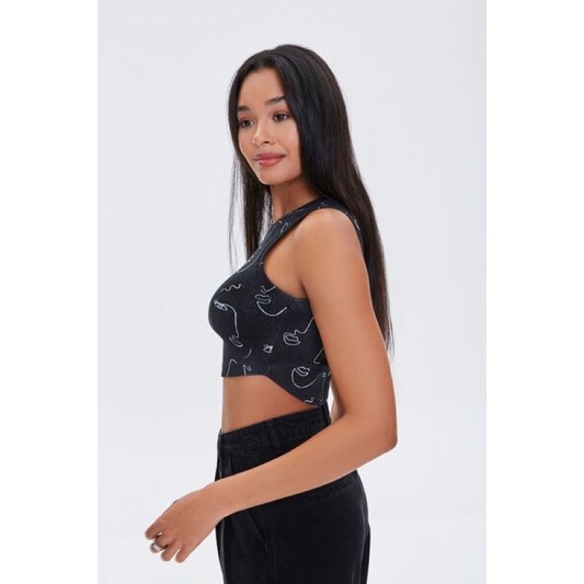 Áo Croptop hoạ tiết dễ thương F21 dư xịn 100%