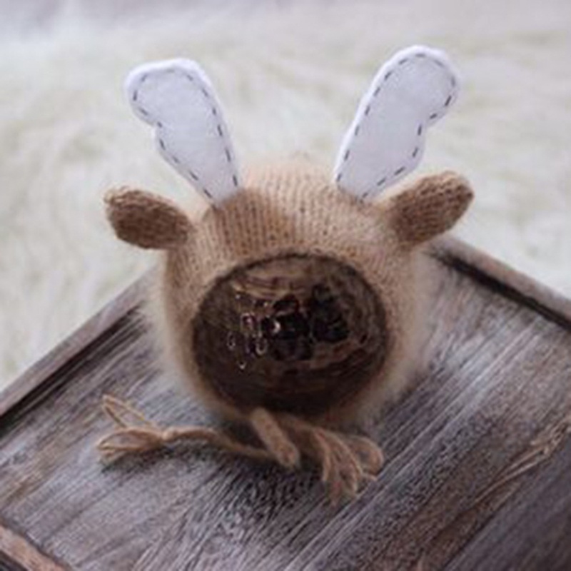 Mũ Đan Len Họa Tiết Hoạt Hình Dùng Làm Đạo Cụ Chụp Ảnh Cho Bé Sơ Sinh