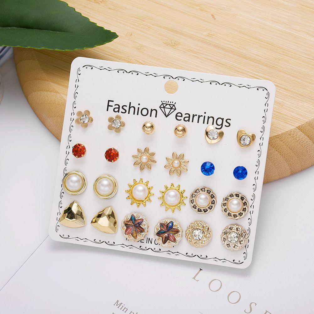 YVE Set 12 Đôi Khuyên Tai Thời Trang Cho Nữ