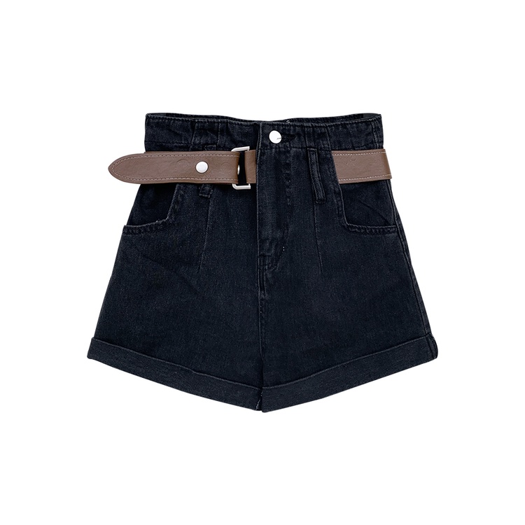 COZOK Quần Short denim Lưng Cao Ống Rộng Thời Trang Dễ Phối Đồ