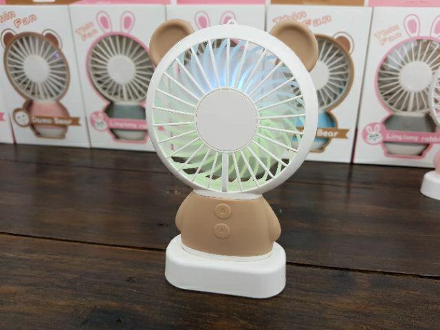 Quạt mini cầm tay tai thỏ siêu dễ thương - quạt tích điện