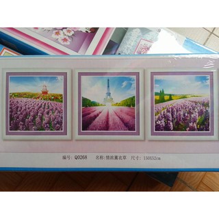 Tranh đính đá phong cảnh ghép 3 bức Q268