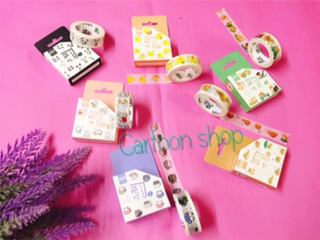 Set 3 cuộn tape- băng dán trang trí sổ xinh xắn