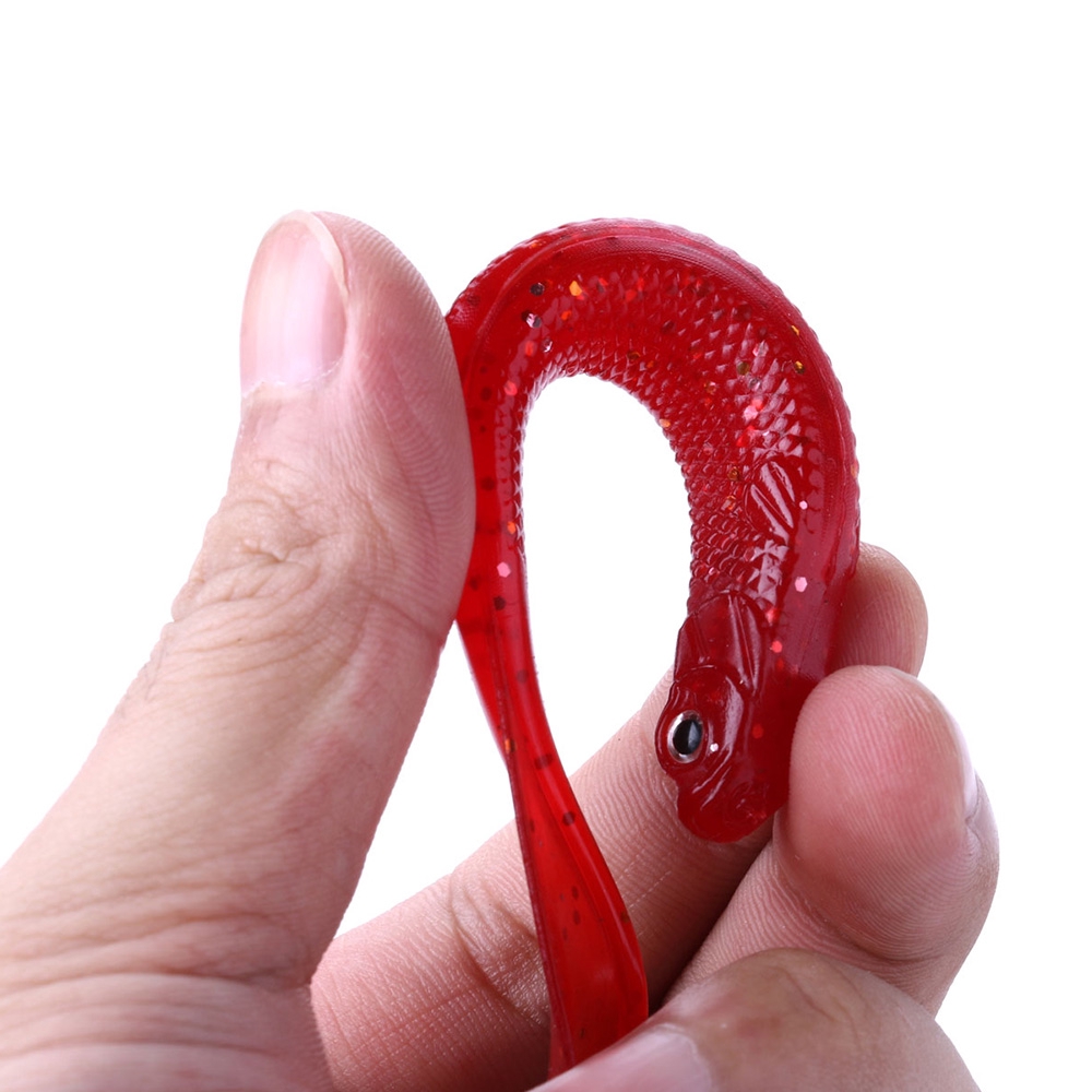 Bộ 10 mồi giả thu hút cá hình con giun với câu cá kích thước 11.5cm / 9g