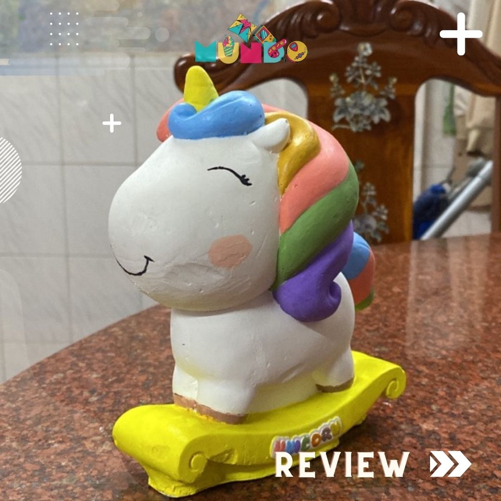 Tượng tô màu cao cấp chọn mẫu SIZE X UNICORN , tượng thạch cao MUNDO
