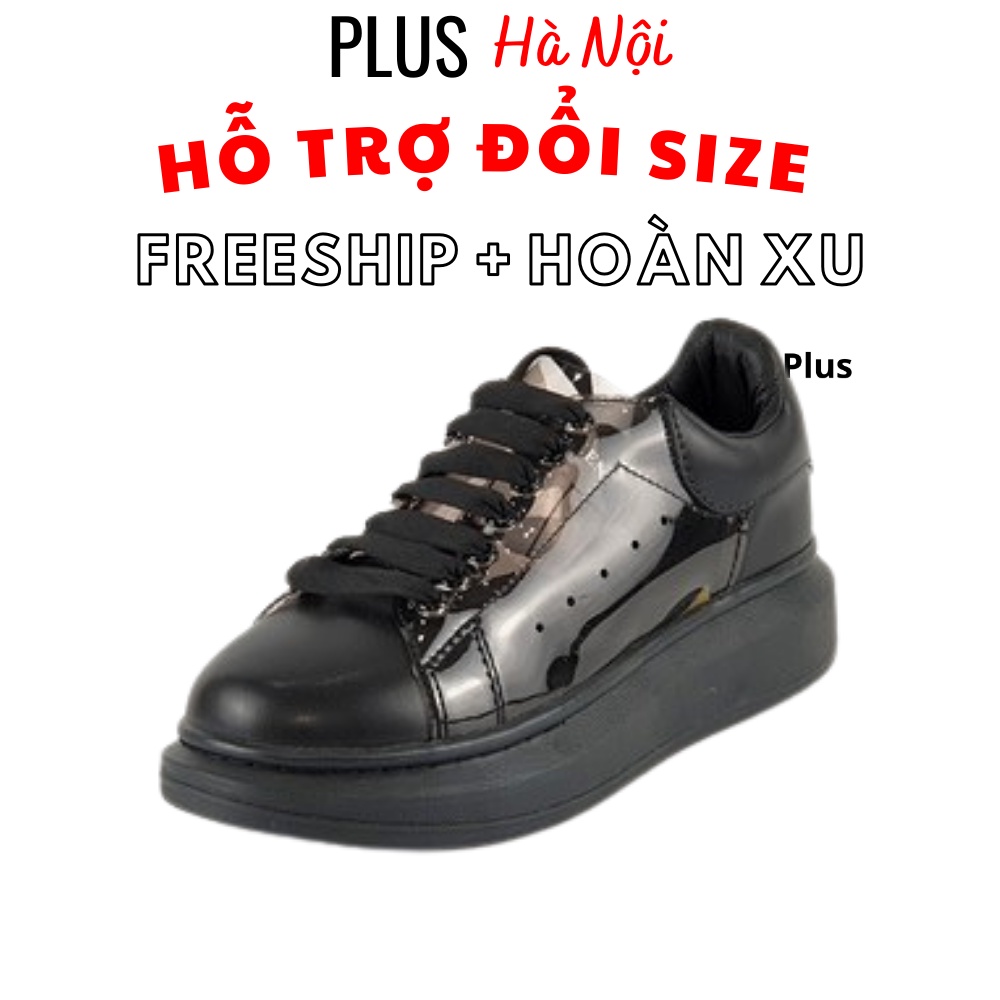Giày thể thao sneaker 𝐌𝐂 𝐐𝐔𝐄𝐄𝐍 trong suốt - thân giày trong suốt đế cao su đúc - cổ thấp đế cao 6cm - màu sắc đen