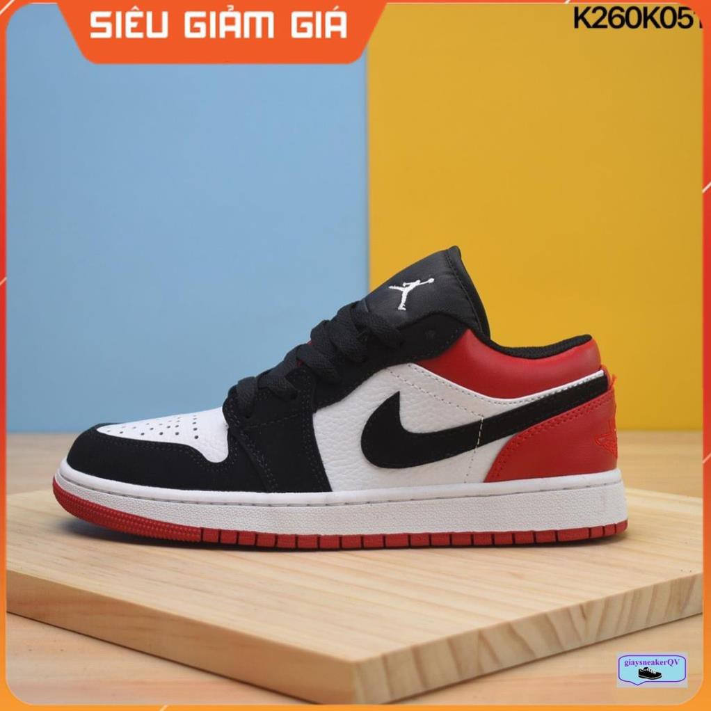 Giày thể thao AIR Jordan 1 Low Black Toe cổ thấp siêu đẹp dành cho nam và nữ