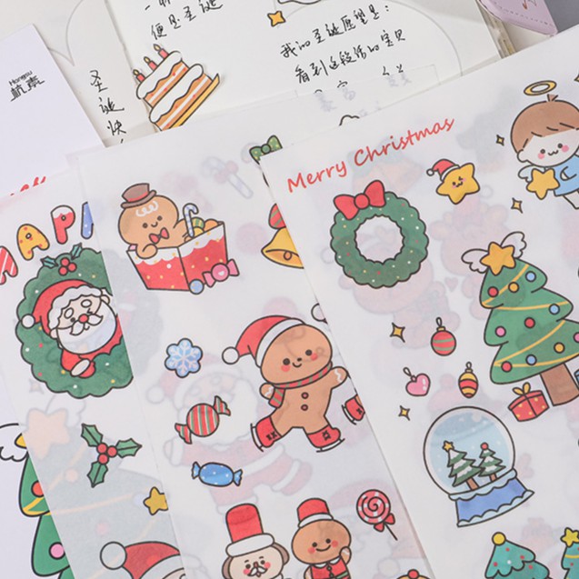 Set 6 Tấm Sticker  Christmas - 𝐀𝐢𝐭𝐚𝐨𝟐𝟒𝐇𝐂𝐌