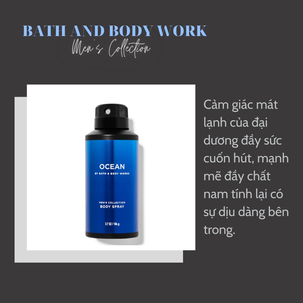 Xịt Thơm Toàn Thân Cho Nam Body Spray Bath and Body Works Men's Collection Fullsize 104g