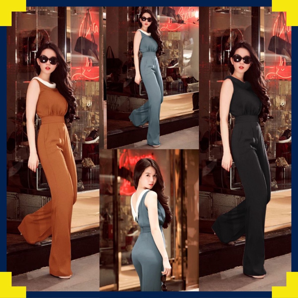 Đồ Jum 💥FREESHIP💥 Jumpsuit dài cổ lá sen giống ngọc trinh TJ1135