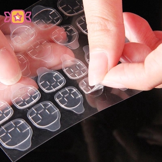Bộ 24 miếng dán dùng để dán móng tay giả 2 mặt trong suốt tiện lợi Jp4