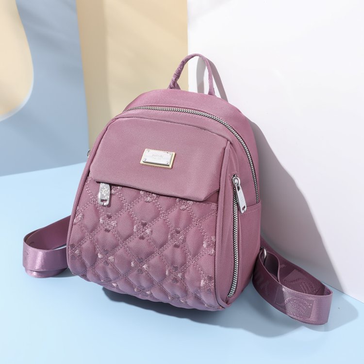 Ba Lô Đeo Vai Hình Vuông Nhiều Ngăn Bằng Vải Nylon Gọn Nhẹ Chống Thấm Nước Đa Năng Cho Nữ