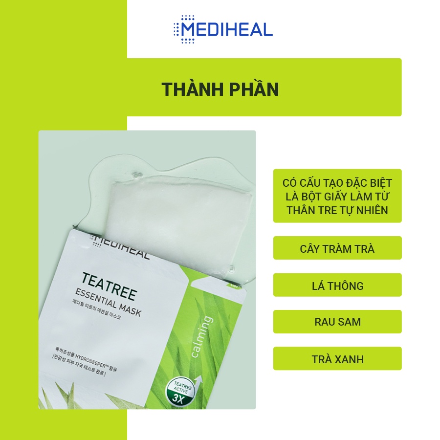 Mặt Nạ Mediheal Tinh Chất Trà Xanh Làm Giảm Mụn Teatree Essential Mask 25ml