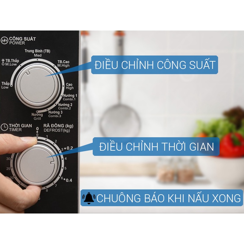 Lò Vi Sóng SHARP R-G222VN-S 20 Lít Có Nướng, An Toàn Chất Lượng,Bảo Hành 12 Tháng