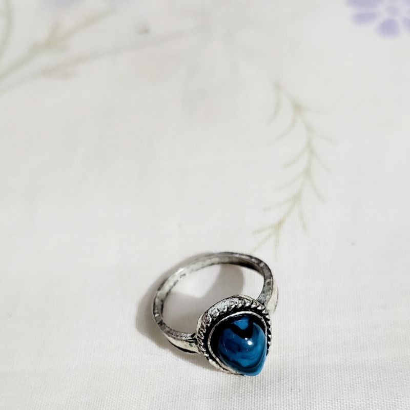 Nhẫn si Nhật Bản viên xanh size 5-6