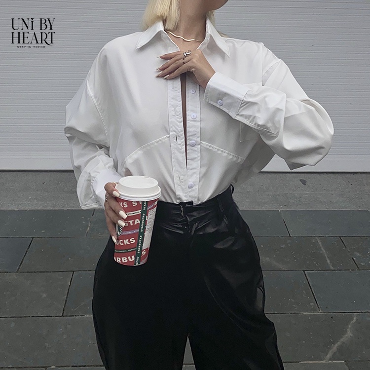 Áo sơ mi oversize Joly Shirt SMI003 dáng rộng trendy, thoải mái dễ phối đồ - Uni By Heart