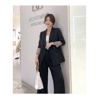 Áo Blazer Phối Tay Kẻ #mgdl44