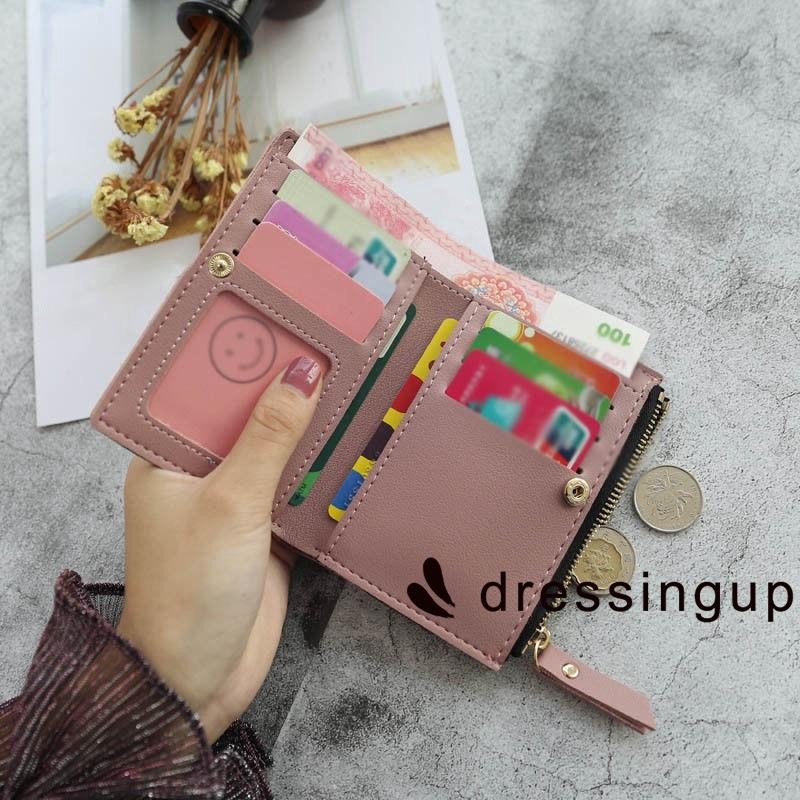 Ví da Pu ngắn in hoa thanh lịch cho nữ