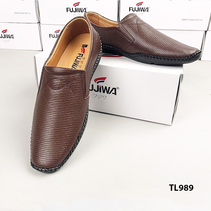 Giày Mọi Nam Da Bò FUJIWA - TL989. Đế Khâu, Cao 3cm. Được Đóng Thủ Công (Handmade). Có Size:  38, 39, 40, 41, 42, 43