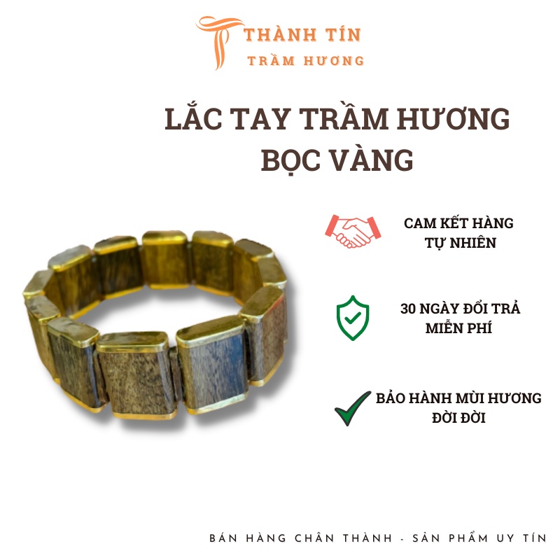 Lắc tay trầm hương Nha Trang bọc vàng Thành Tín sang trọng và phong thuỷ