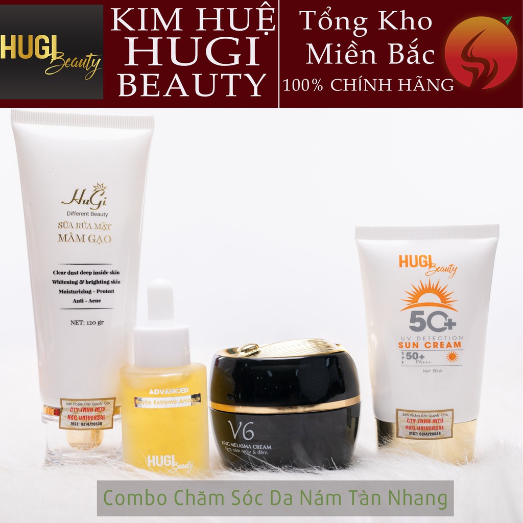 Combo Chăm Sóc Da Nám Tàn Nhang Chính Hãng Hugi [4 sản phẩm]_KimHueHuGi_beauty_TổngKhoMiềnBắc