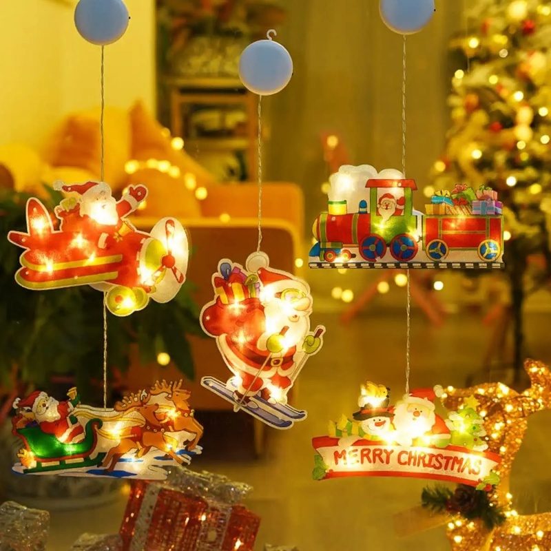 Dây Đèn LED Hình Bông Tuyết / Ông Già Noel Trang Trí Giáng Sinh / Năm Mới
