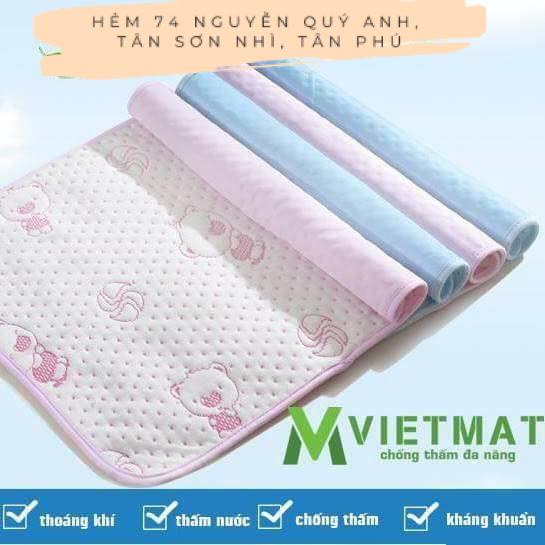 (Size 80x120cm) Miếng lót chống thấm cotton 4 lớp VIETMAT