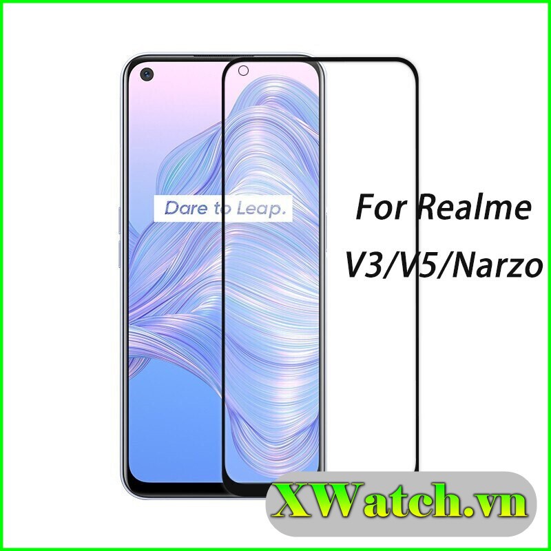 Cường lực Full màn Realme 9 pro Narzo 50i prime C35 Narzo 30A C30S C33 Q Q3S Q2 Pro C30S Q2i Realme V3 V5 Realme 8 pro