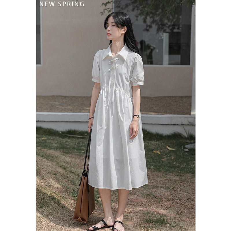 Đầm suông cổ bẻ thiết kế đơn giản thời trang dễ thương cho nữ