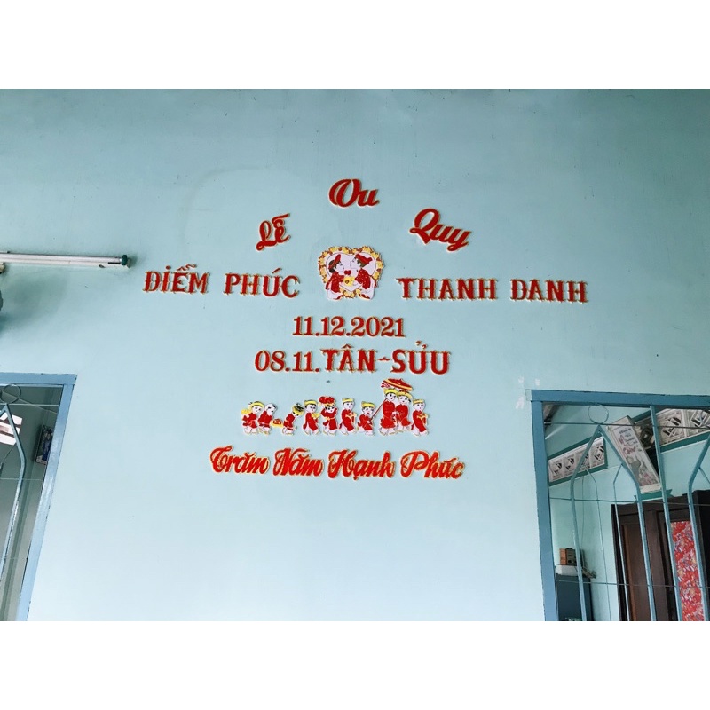 Chữ xốp nhung Lễ Vu Quy - Lê Tân Hôn - Đính Hôn - Thành Hôn