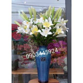 Hoa Ly Casu 3 Bông 2 nụ cao 68cm- Hoa Giả