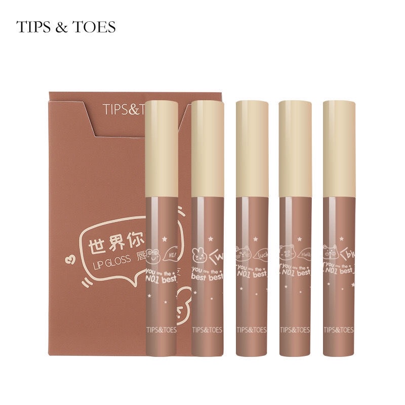 Bộ 5 Son Môi Dưỡng Ẩm Chống Dính Cốc 5 Màu Sắc Tùy Chọn