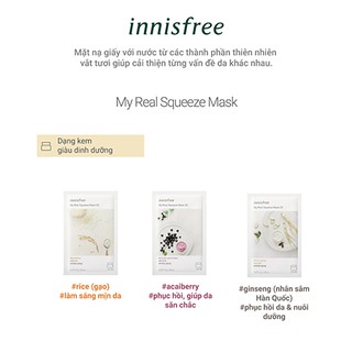 Innisfree - Mặt nạ Innisfree Đủ Loại  - (Miếng)