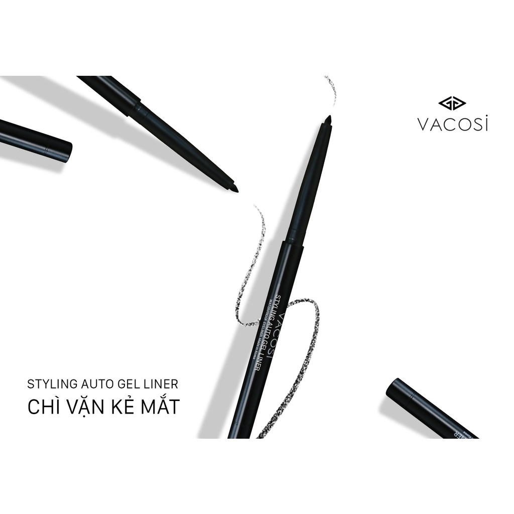 Chì kẻ mắt dạng gel Vacosi Styling Styling Twist Liner