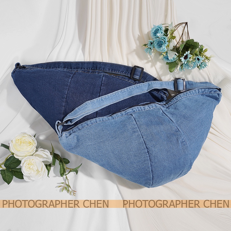 Túi tote bánh bao đeo chéo vải denim phong cách thiết kế retro mới nhất rẻ đẹp TX11