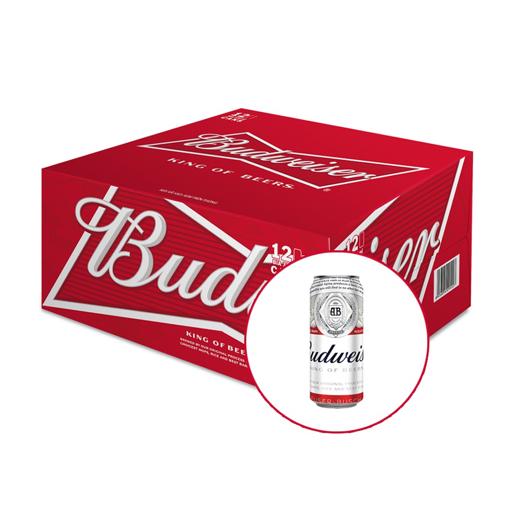 Bia Budweiser lon 500ml chuẩn hiệu bia thượng hạng Hoa Kỳ