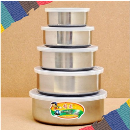 Bộ 5 hộp lạnh inox có nắp nhựa dẻo | BigBuy360 - bigbuy360.vn