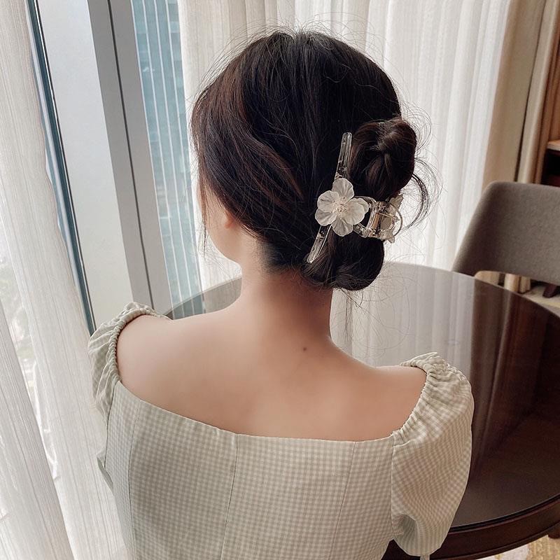 Dây buộc tóc lông xù phối ngọc trai thanh lịch kiểu Hàn Quốc cho nữ F301