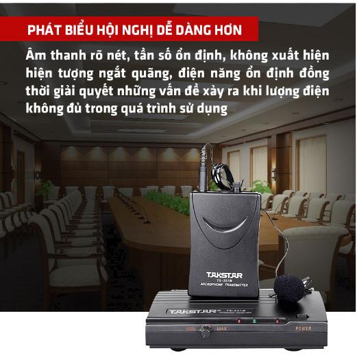Micro cài áo không dây TS-331B Takstar sử dụng liên tục trong 8H, BẢO HÀNH 1 NĂM