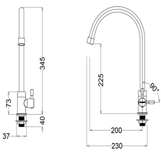 Vòi rửa chén lạnh Caesar K035C - 1 đường nước lạnh