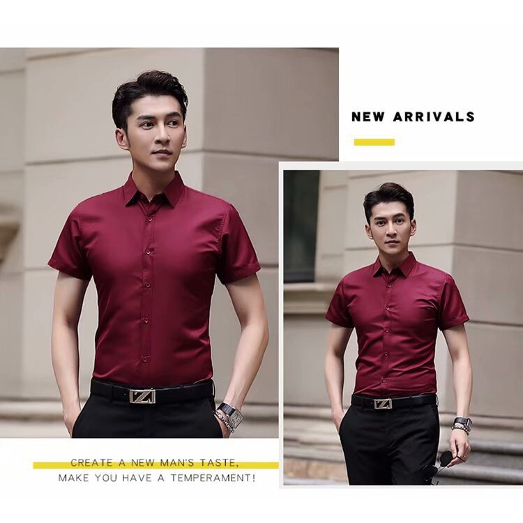 [Mã FAMAYWA2 giảm 10k đơn từ 50k] Áo Sơ Mi Cộc Tay Cao Cấp Hàn Quốc Không Nhăn SMC | BigBuy360 - bigbuy360.vn